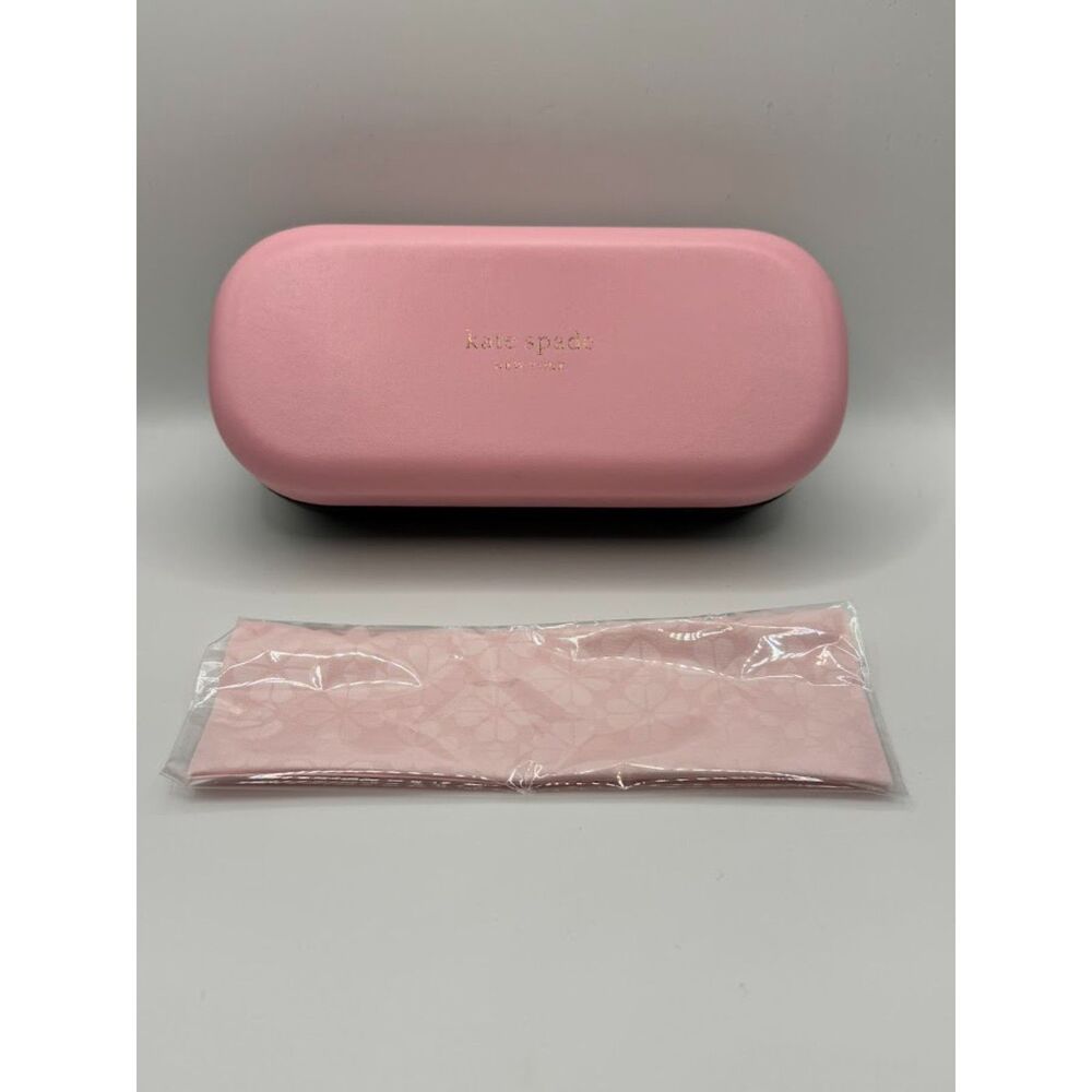 NEW Kate Spade Eyeglass/Sunglass Hard Case with Cleaning Cloth Pink & Green